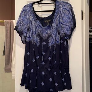 INC 3x short sleeve banded blouse